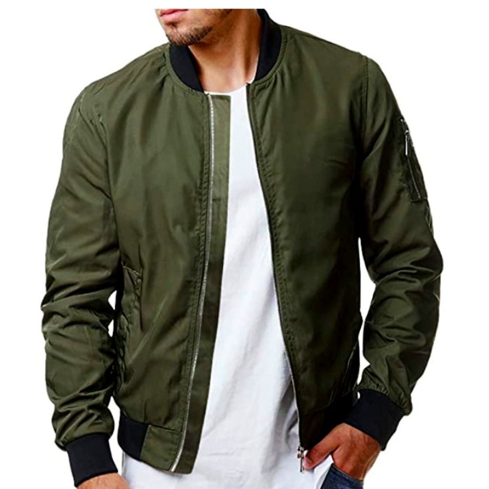 Lightweight Bomber Jackets Outerwear Full Zip Up